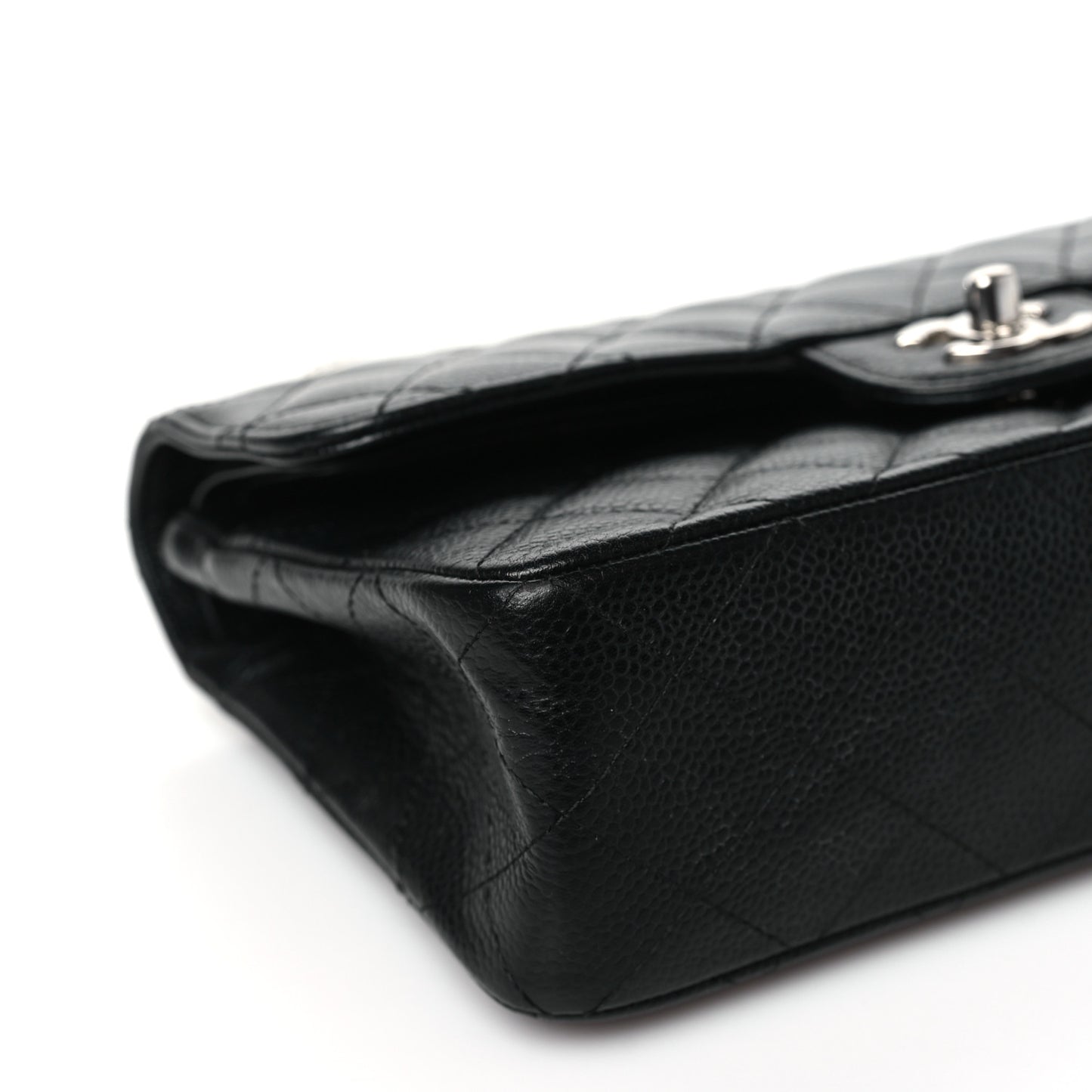 Caviar Quilted Small Double Flap Black