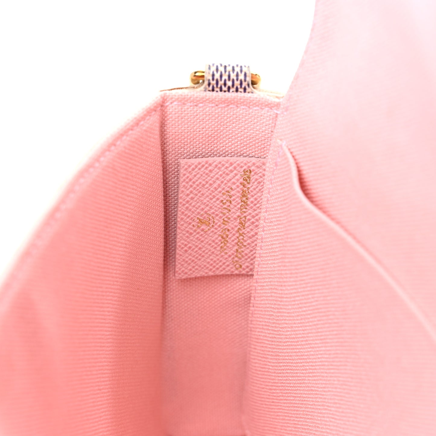 Damier Azur Pochette Felicie Chain Wallet Rose Ballerine