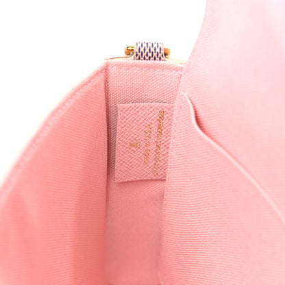 Louis Vuitton Damier Azur Pochette Felicie Chain Wallet Rose Ballerine 8 of 10