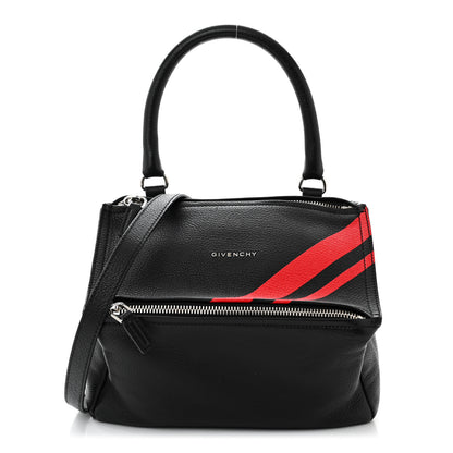 Givenchy Sugar Goatskin Striped Small Pandora Red Black 1 of 10