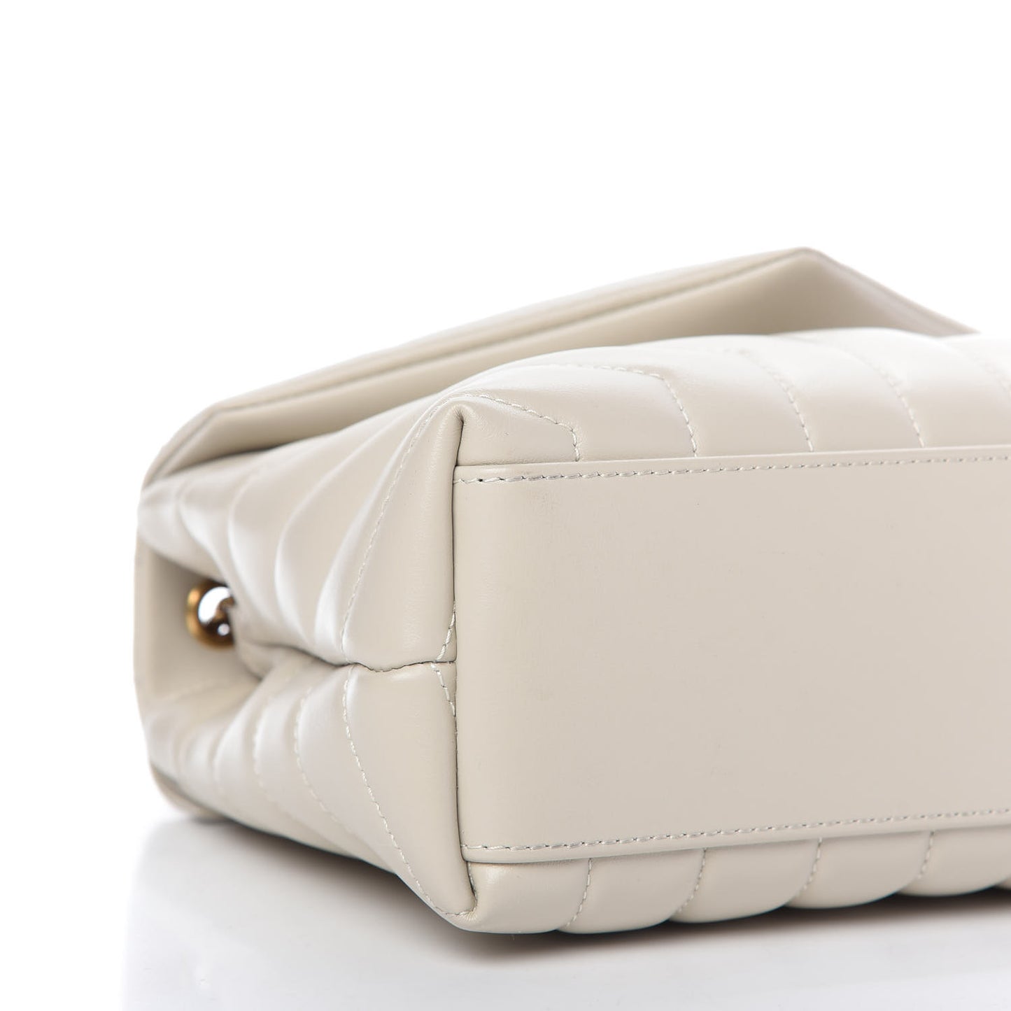 Calfskin Y Quilted Monogram Small Loulou Chain Satchel Ivory