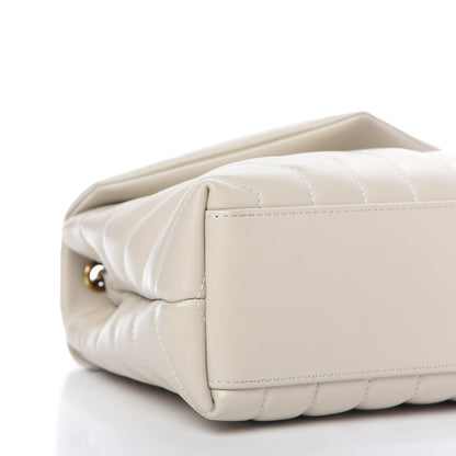 Saint Laurent Calfskin Y Quilted Monogram Small Loulou Chain Satchel Ivory 6 of 9