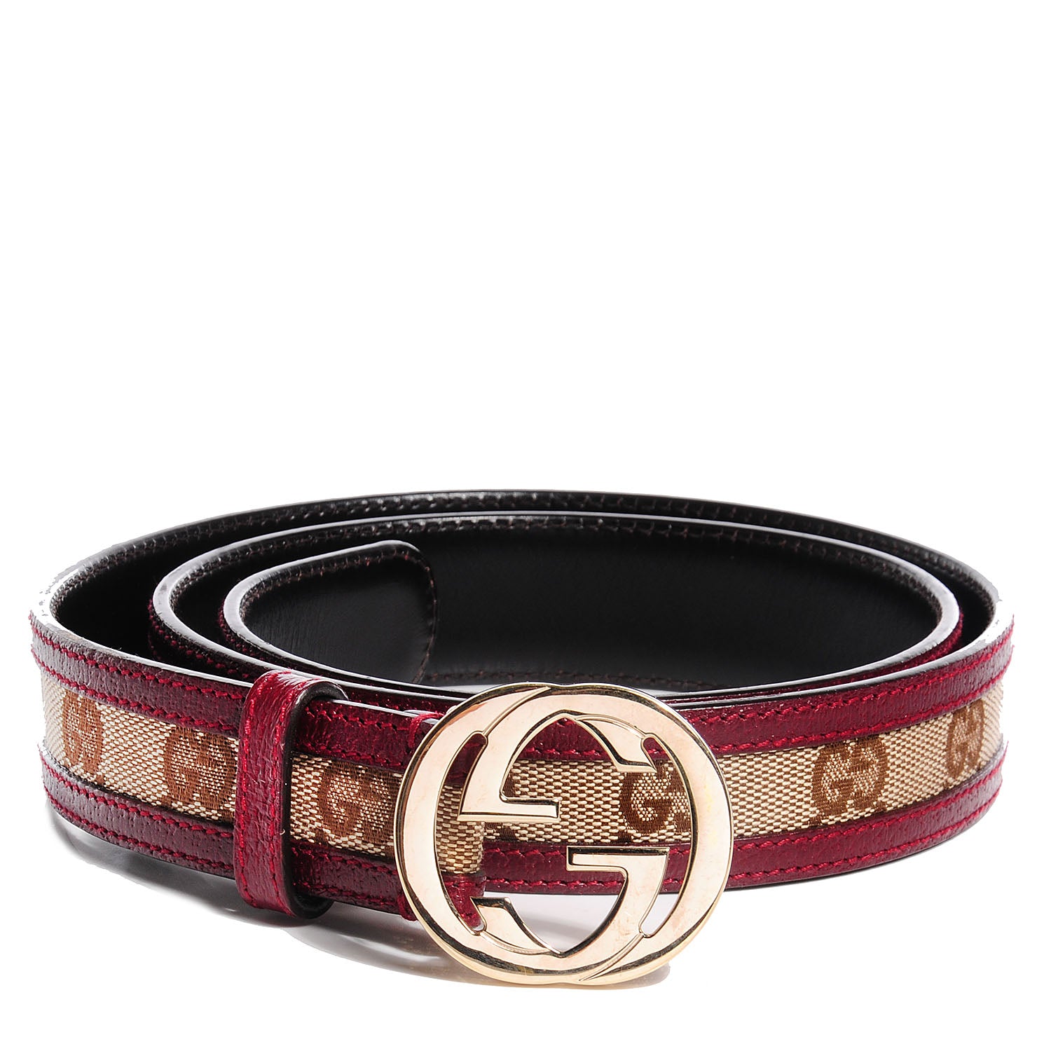 Gucci Leather Monogram Interlocking G Belt 90 36 Red 1 of 4