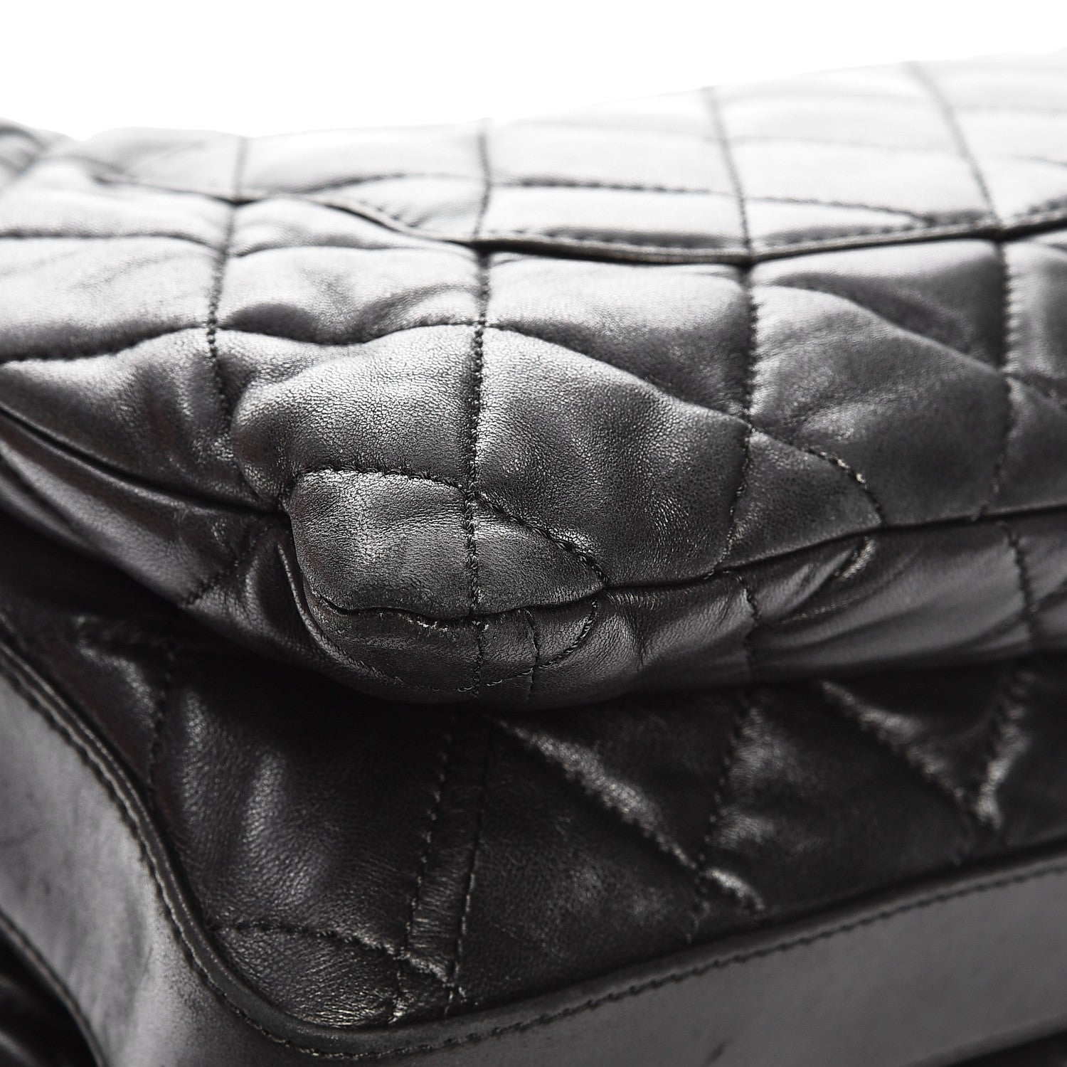 Chanel Lambskin Quilted Maxi 3 Flap Black 14 of 16