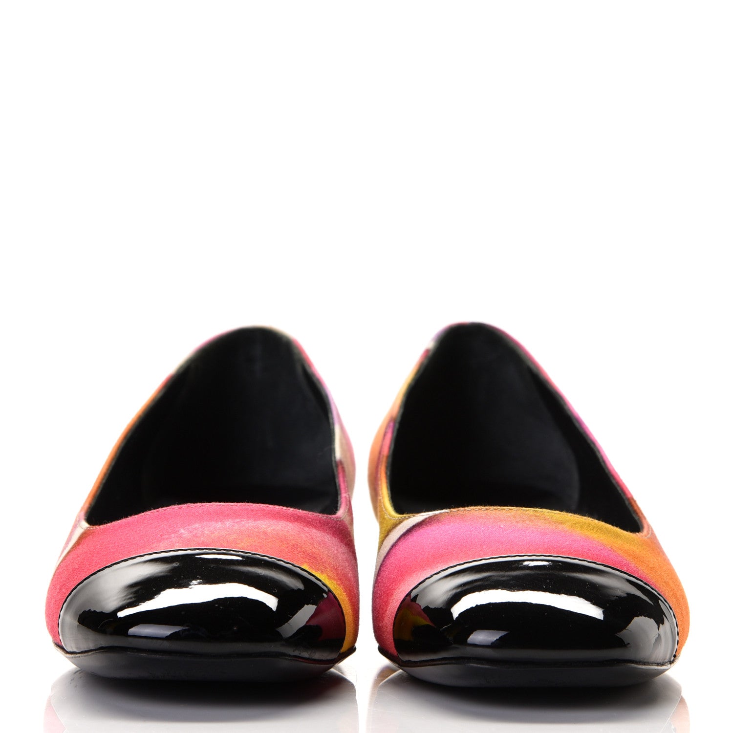 Chanel Fabric Patent Printed CC Cap Toe Ballerina Flats 36 Multicolor 5 of 18