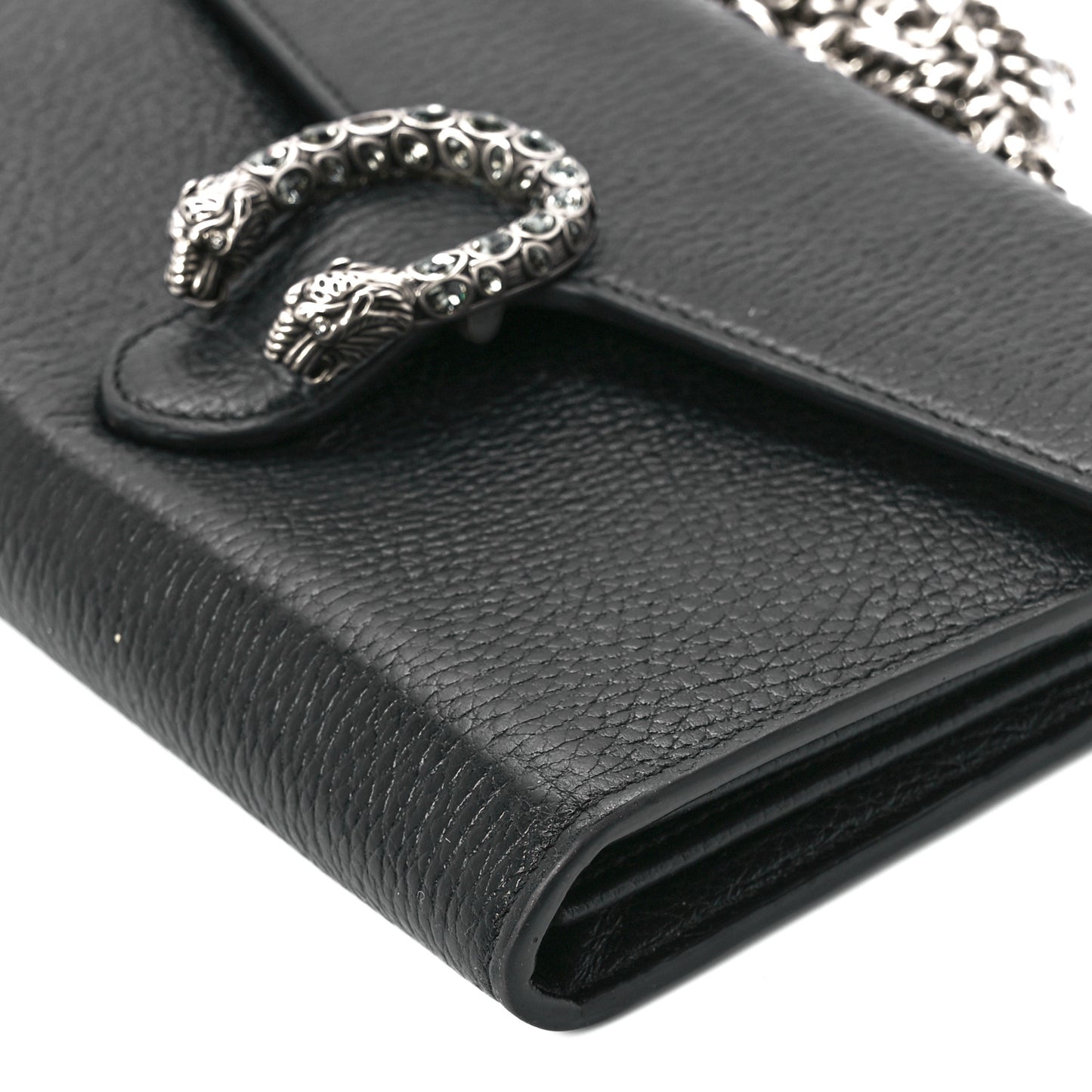 Calfskin Mini Dionysus Chain Wallet Black