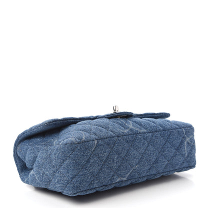 Chanel Denim Quilted CC Print Medium Single Flap Blue 5 of 11