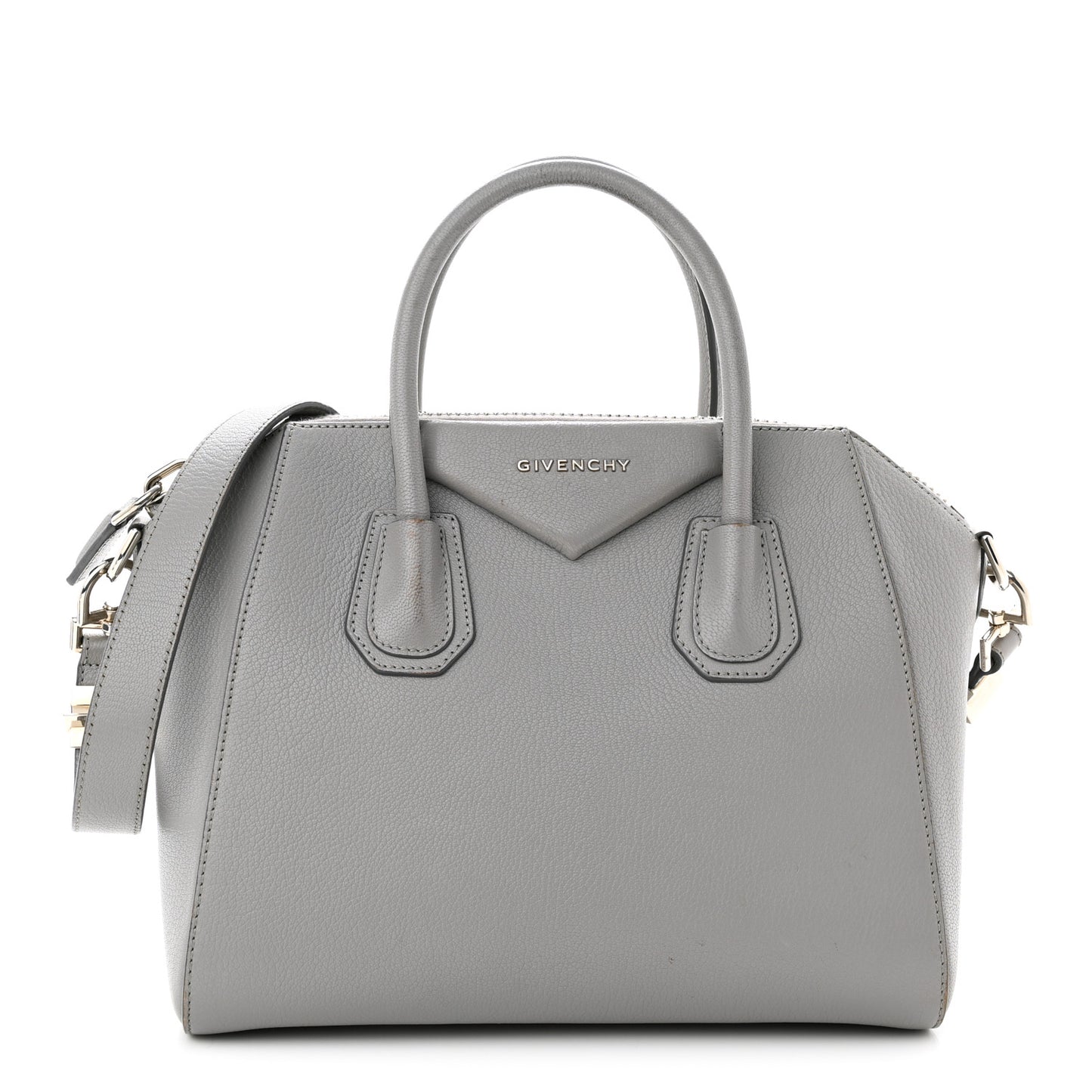 Sugar Goatskin Small Antigona Pearl Grey