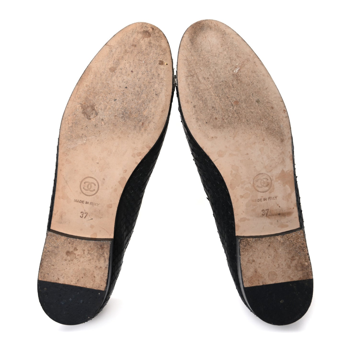 Glitter Snakeskin CC Cap Toe Ballerina Flats 37 Black White