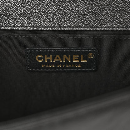 Chanel Caviar Chevron Quilted Medium Boy Flap Black 6 of 10