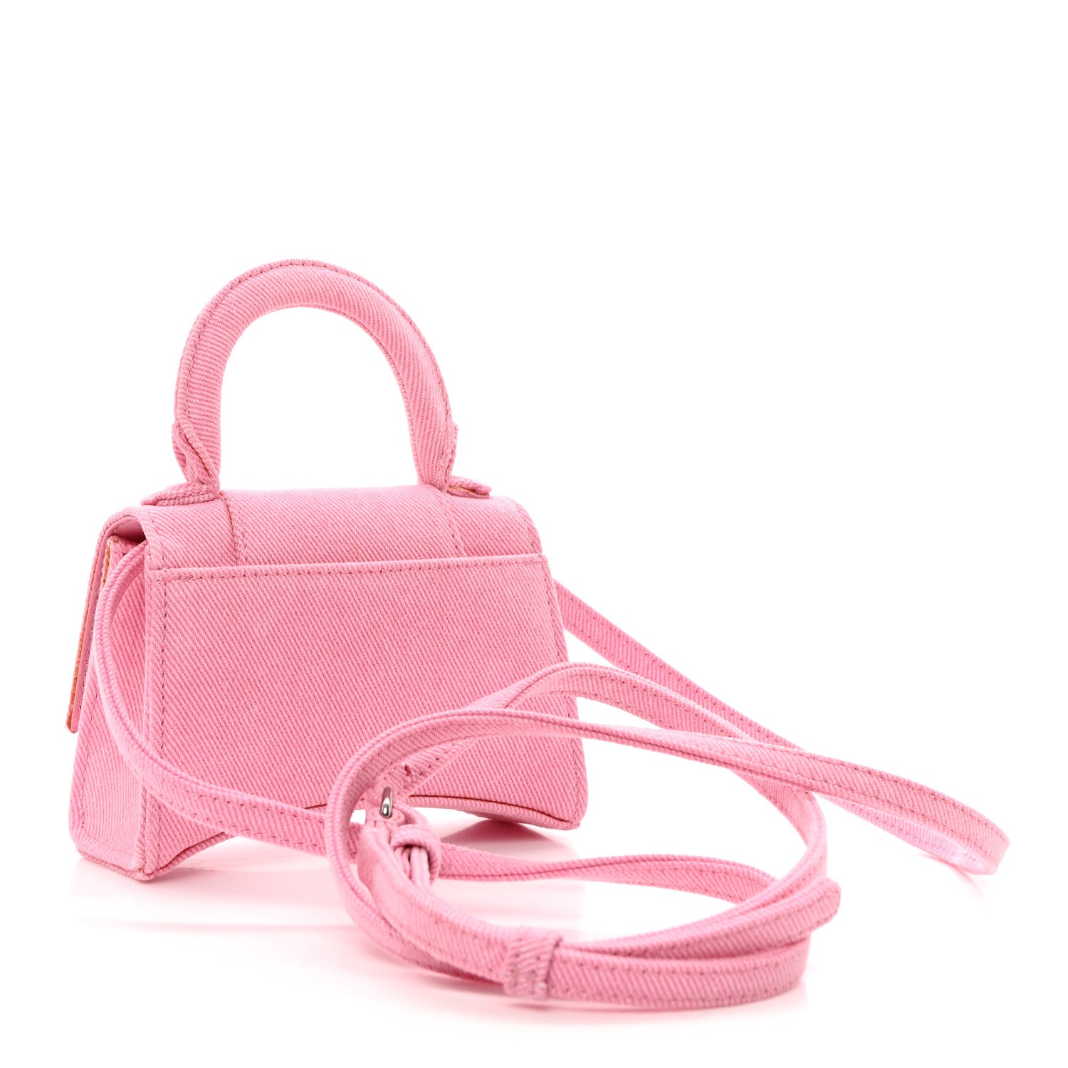 Balenciaga Washed Denim Hourglass Top Handle Bag Mini Denim Pink 3 of 14