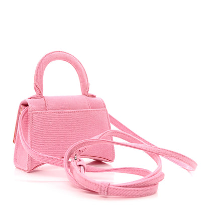 Balenciaga Washed Denim Hourglass Top Handle Bag Mini Denim Pink 3 of 14