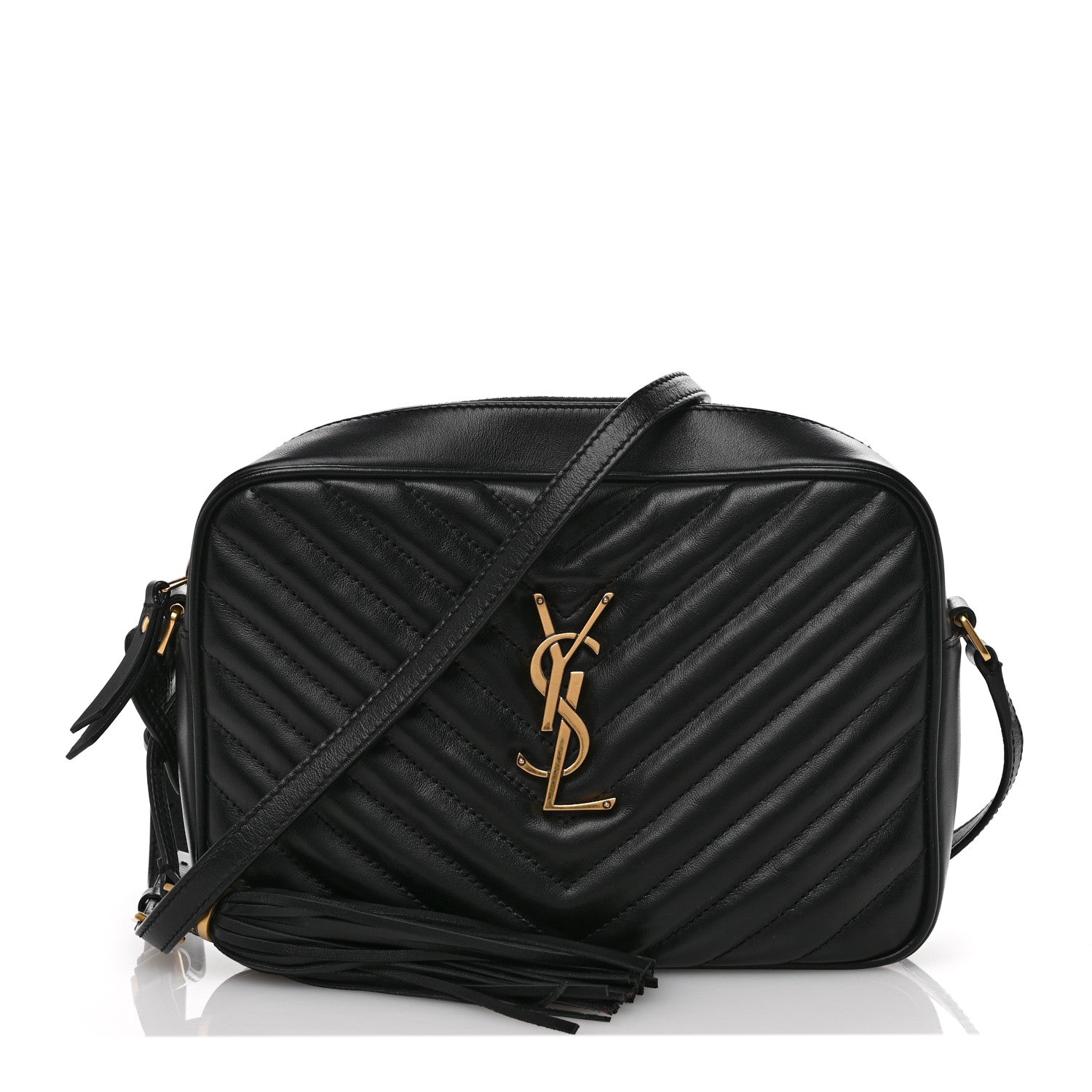 Saint Laurent Calfskin Matelasse Monogram Lou Camera Bag Black 1 of 10