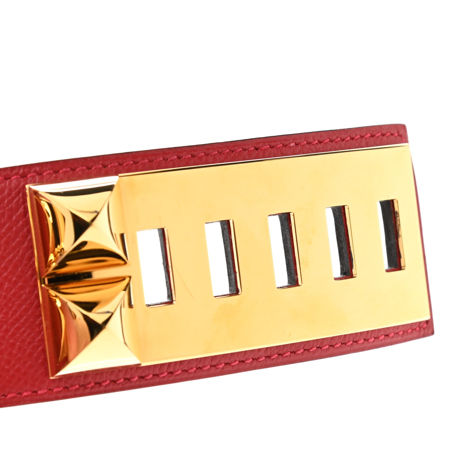 Hermes Epsom Collier De Chien CDC Belt 85 Rouge Casaque 3 of 6