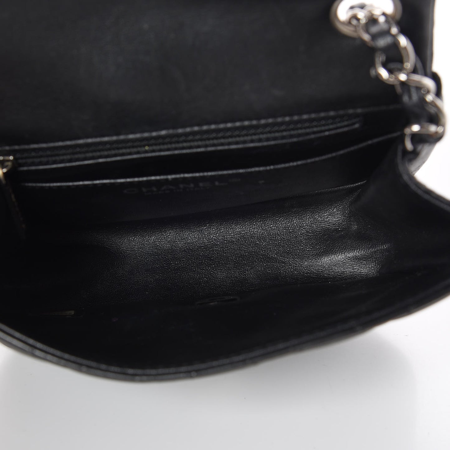 Lambskin Quilted Mini Square Flap Black