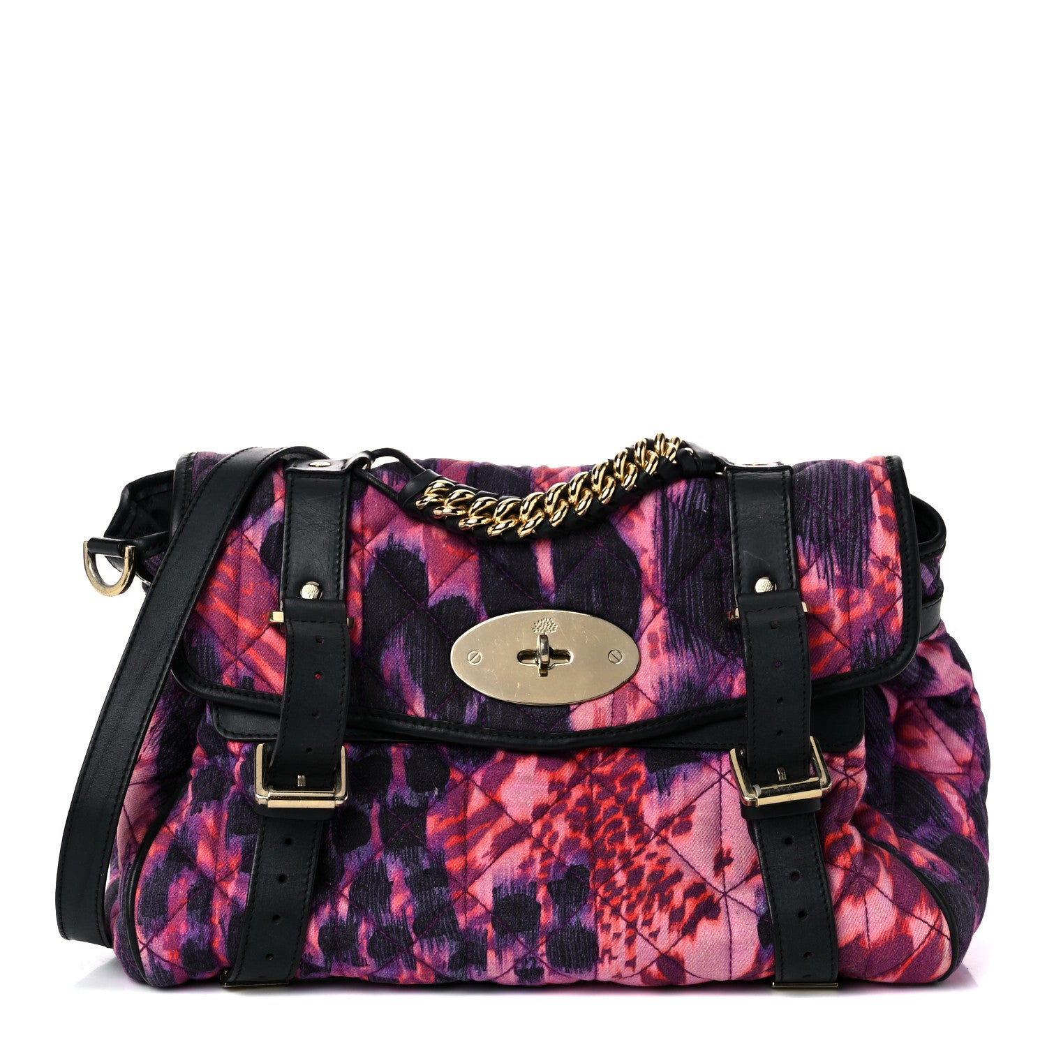 Mulberry Denim Alexa Quilted Loopy Leopard Print Purple Red 1 of 21