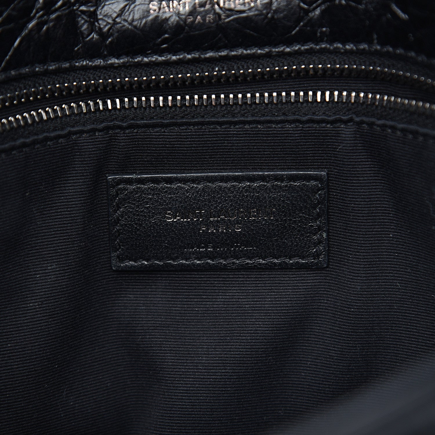 Saint Laurent Crinkled Calfskin Matelasse Monogram Medium Niki Chain Satchel Black 5 of 9