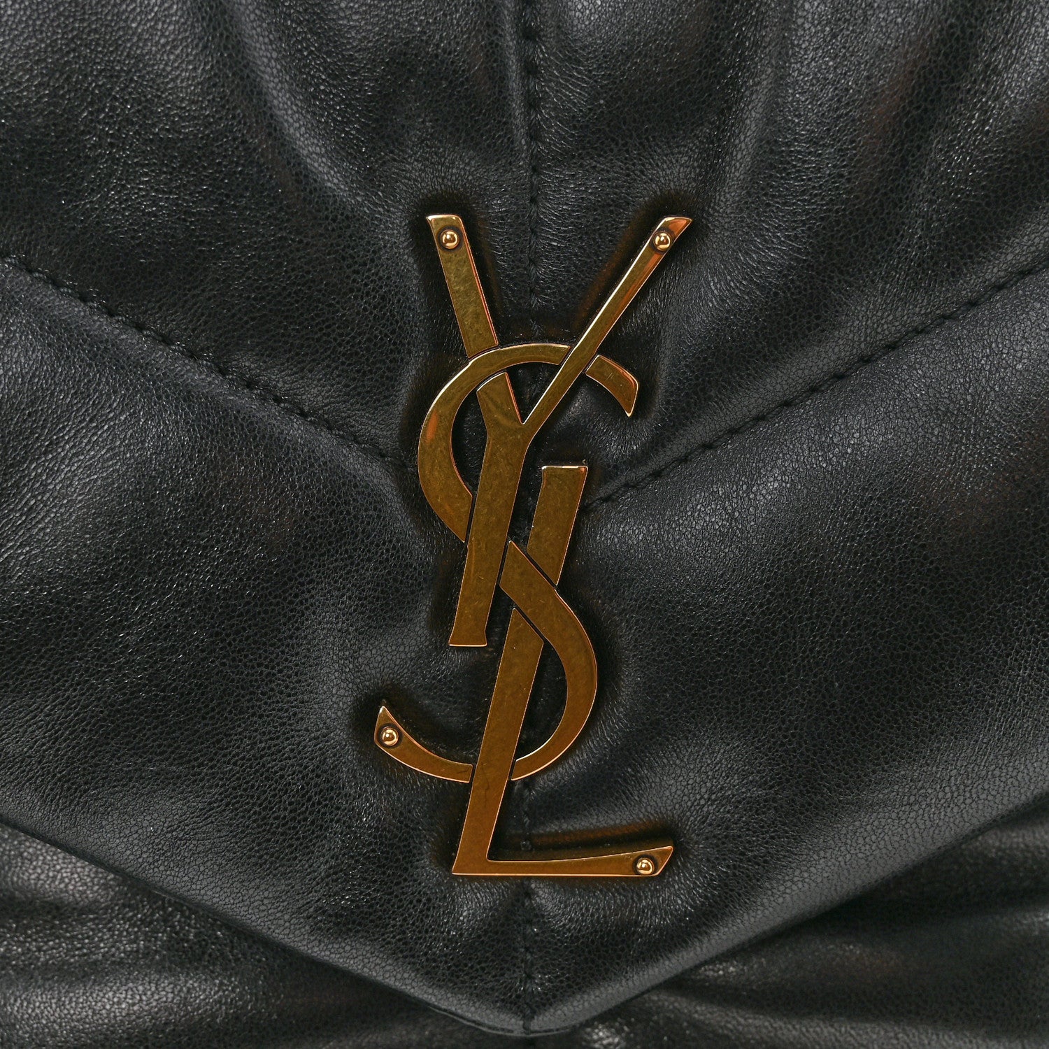 Saint Laurent Lambskin Quilted Small Loulou Puffer Monogram Chain Satchel Black 11 of 12