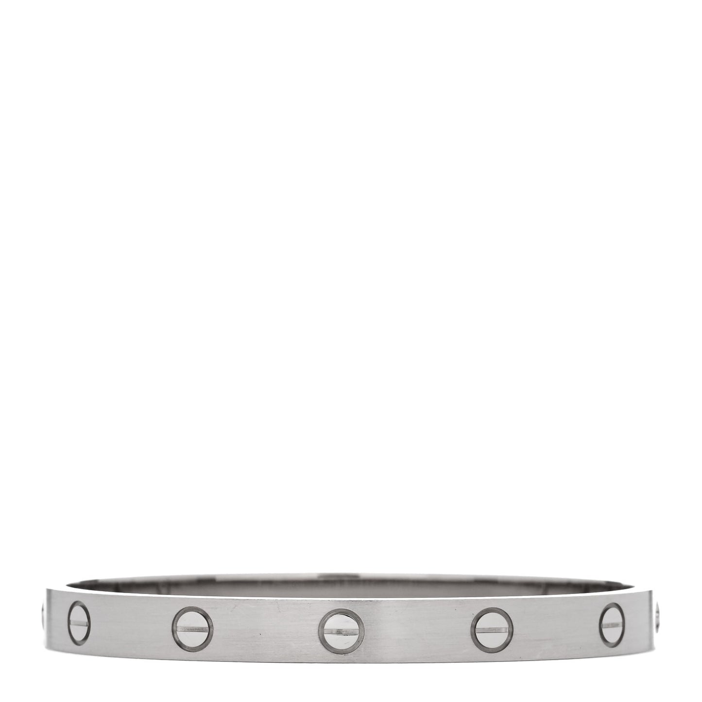 18K White Gold Brushed Finish LOVE Bracelet 17