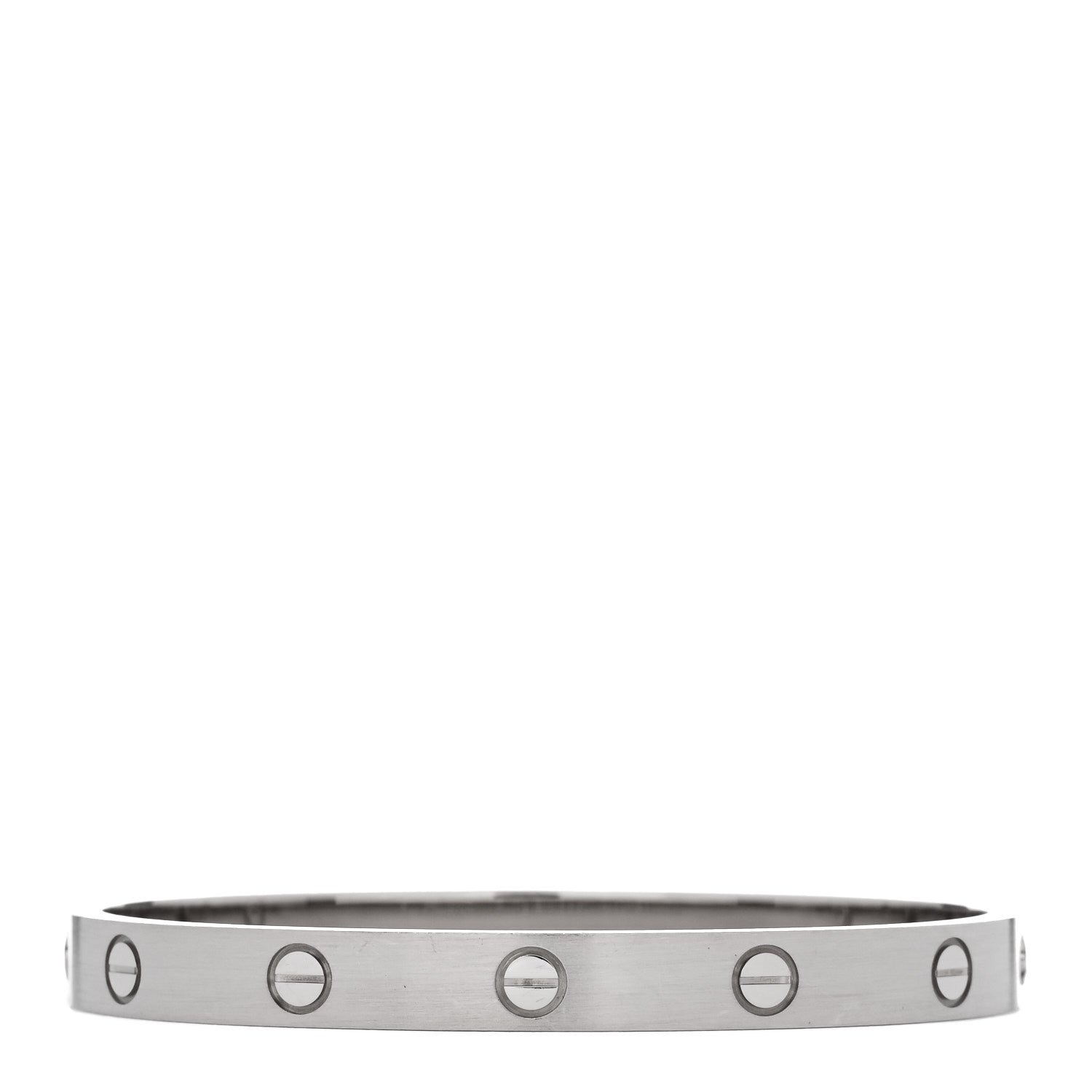 Cartier 18K White Gold Brushed Finish LOVE Bracelet 17 2 of 9