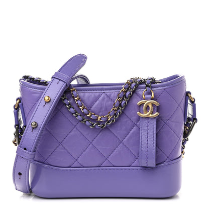 Chanel Aged Calfskin Quilted Small Gabrielle Hobo Purple 1 of 11