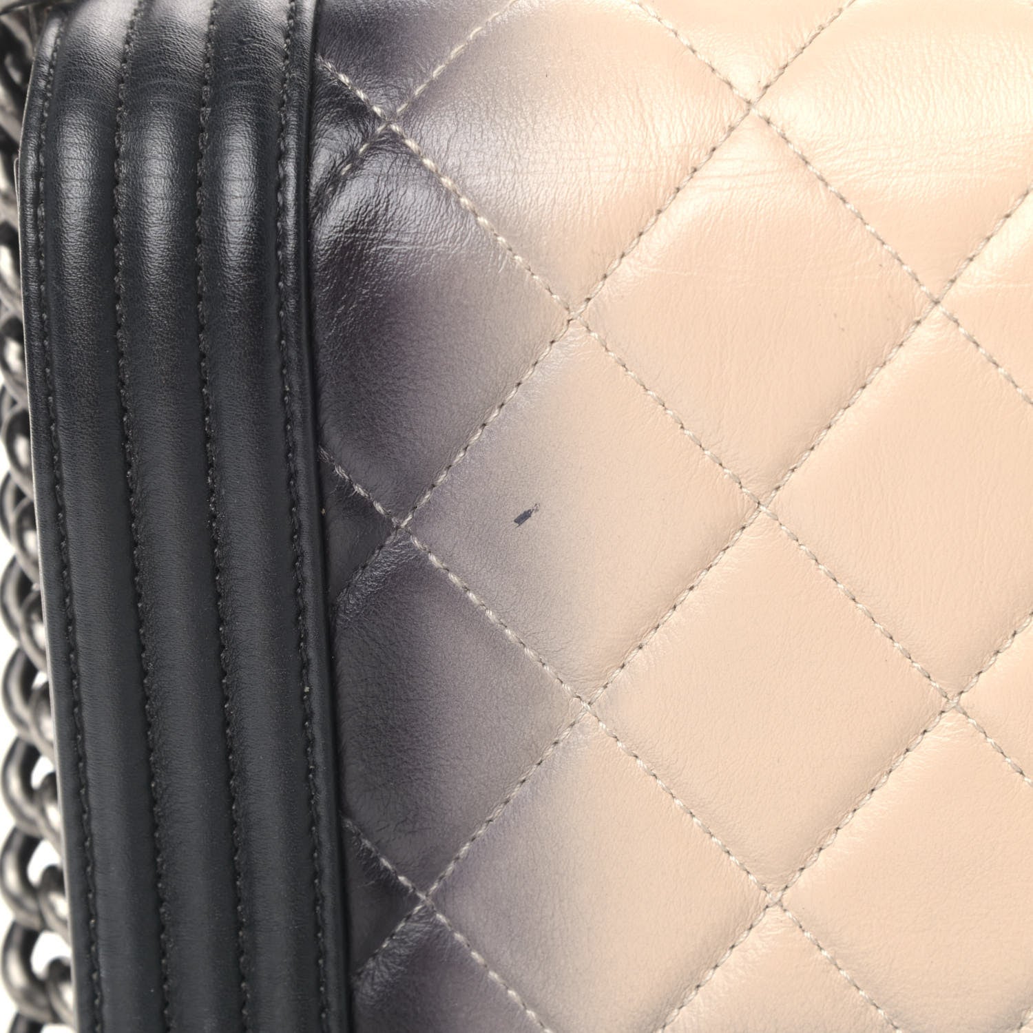 Chanel Calfskin Ombre Quilted New Medium Boy Flap Black Beige 6 of 8