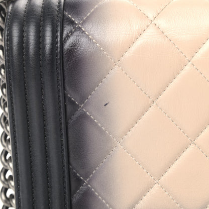 Chanel Calfskin Ombre Quilted New Medium Boy Flap Black Beige 6 of 8