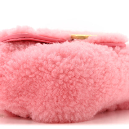 Gucci Shearling Matelasse Super Mini GG Marmont Shoulder Bag Lotus Pink 9 of 11