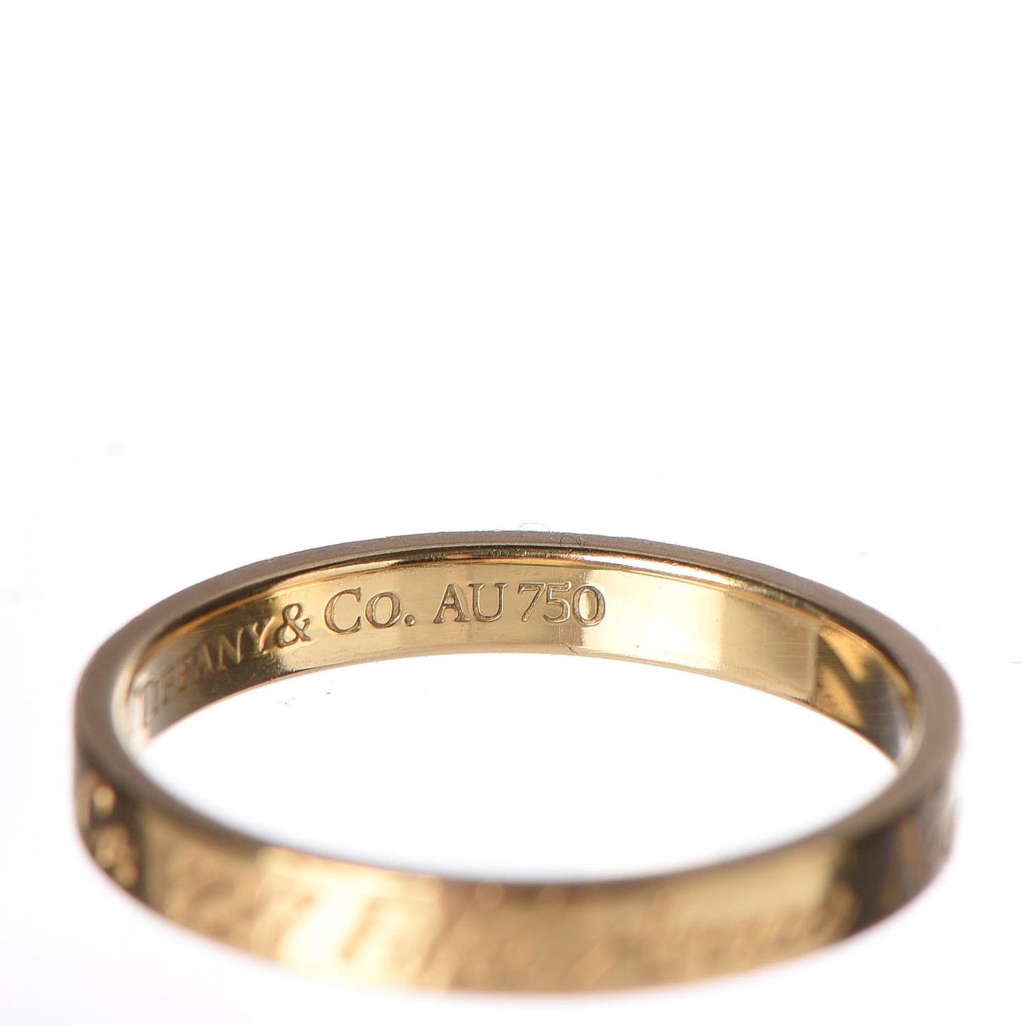 18K Yellow Gold Notes Fifth Avenue New York Ring 56 7.5