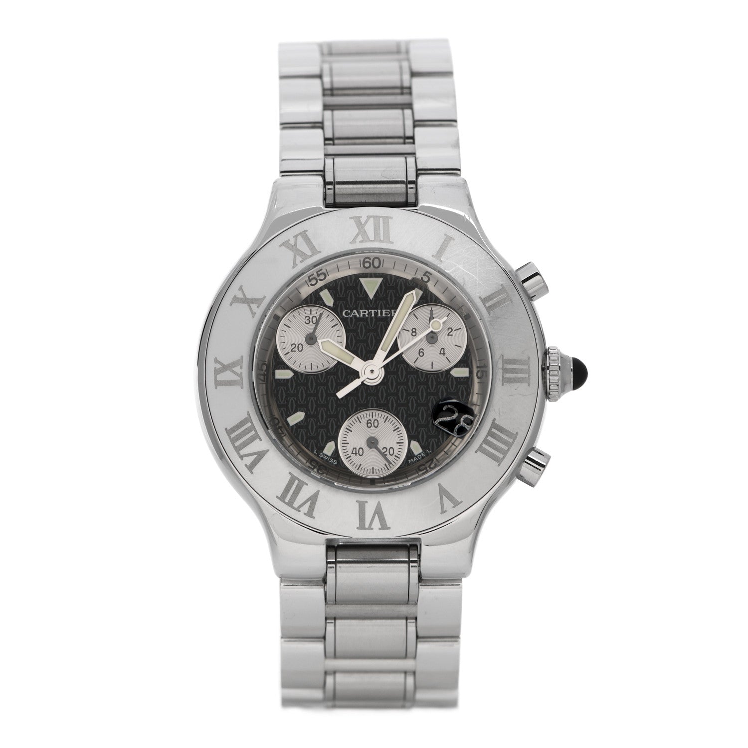 Cartier Stainless Steel 38mm Must de 21 Chronograph Quartz Watch Black 1 of 6