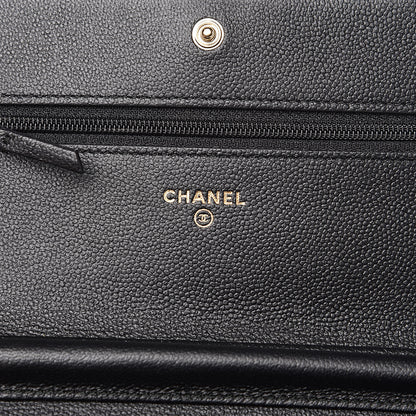 Chanel Caviar Quilted Boy Wallet On Chain WOC Black 5 of 12