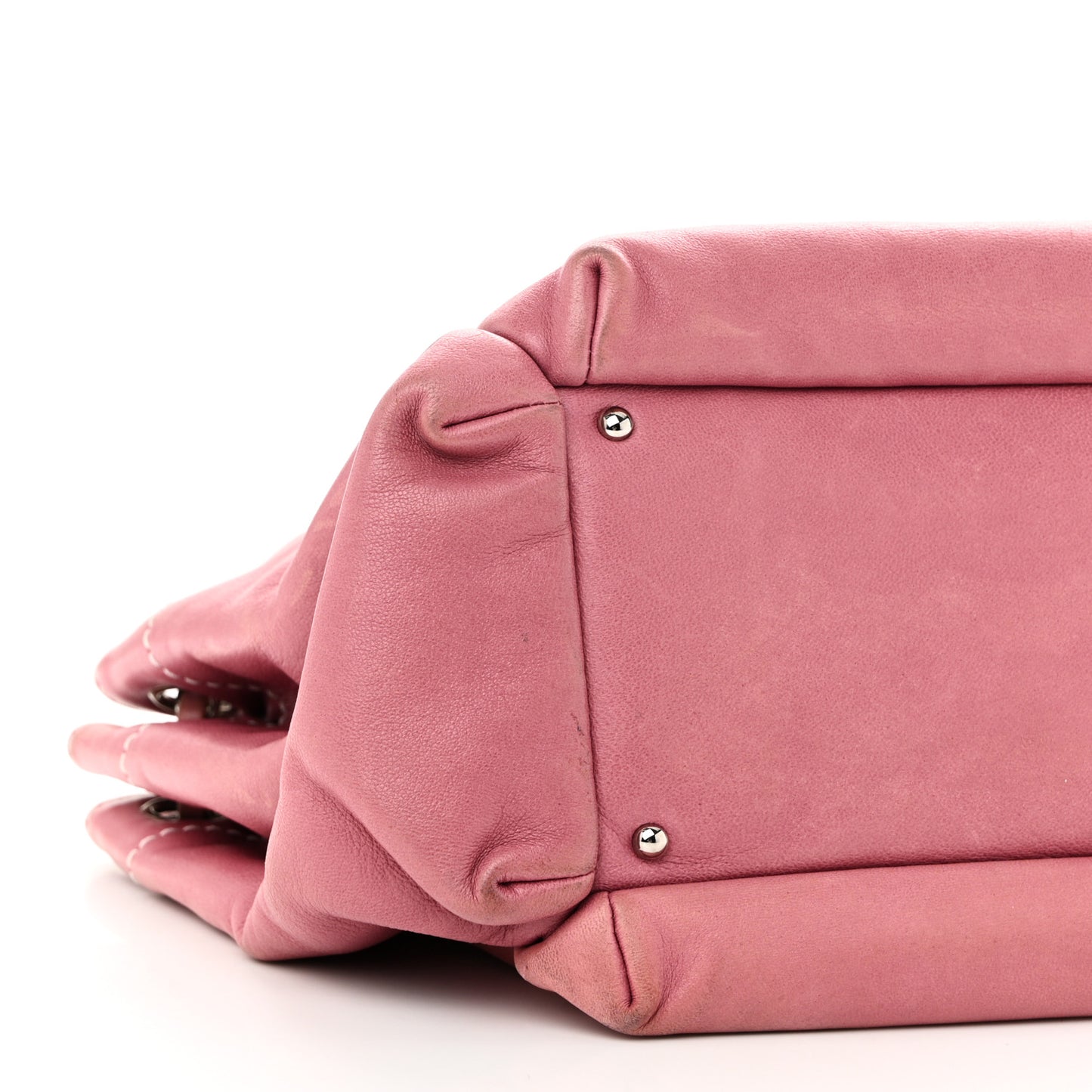Lambskin Lax Accordion Hobo Pink