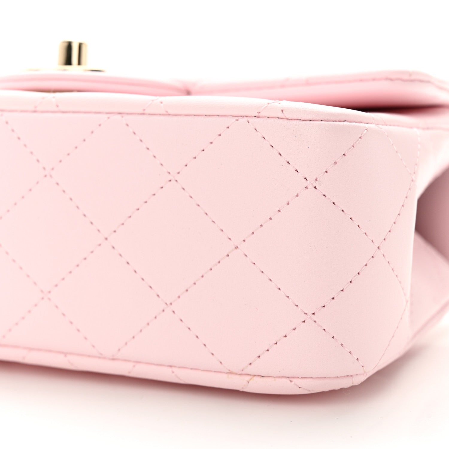 Chanel Lambskin Quilted Mini Top Handle Rectangular Flap Light Pink 10 of 10