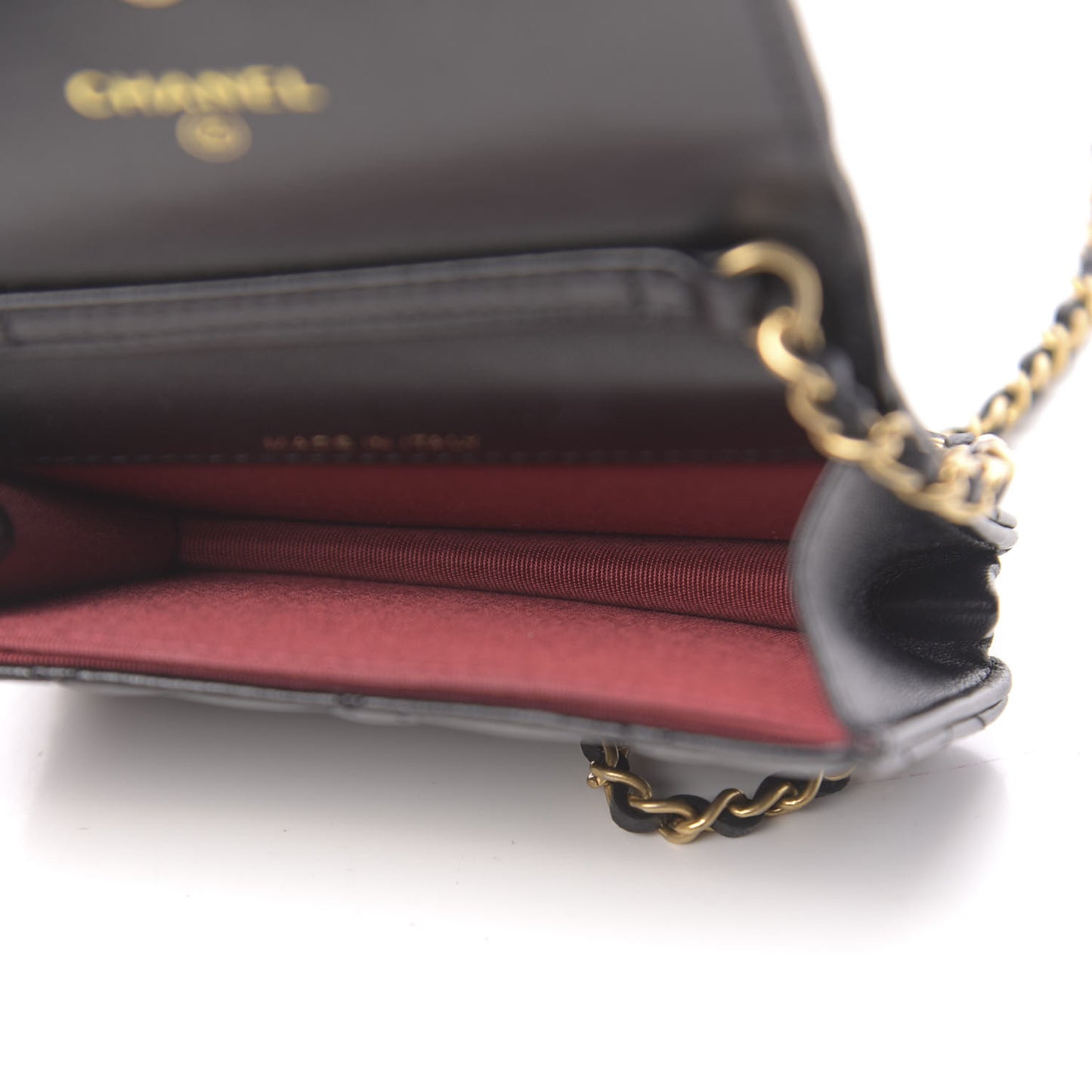 Lambskin Quilted Romance Clutch With Chain Black