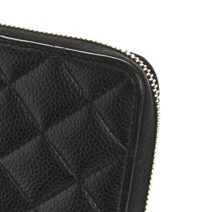 Chanel Caviar Quilted Large Gusset Zip Around Wallet Black 12 of 14
