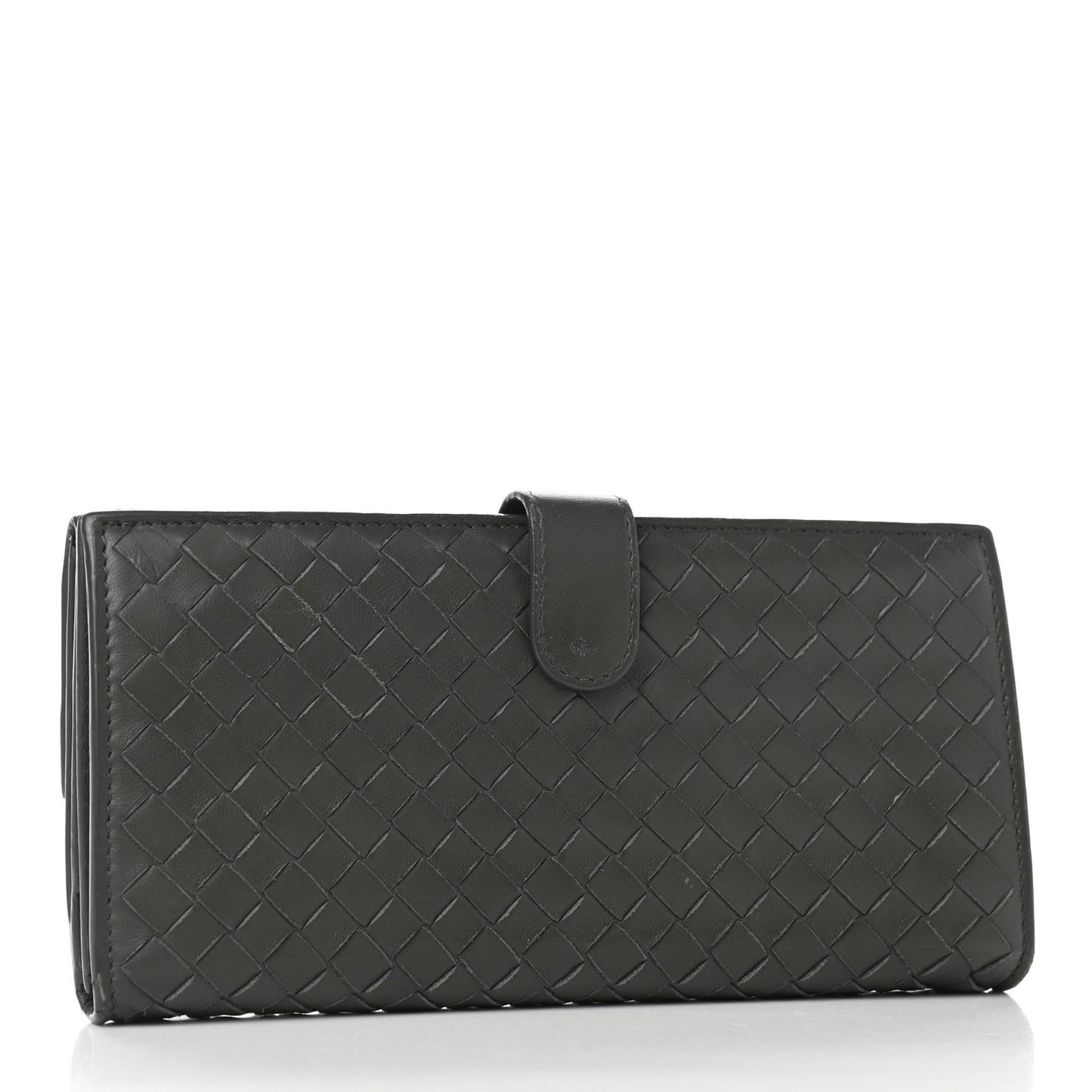 Nappa Intrecciato Continental Wallet Grey