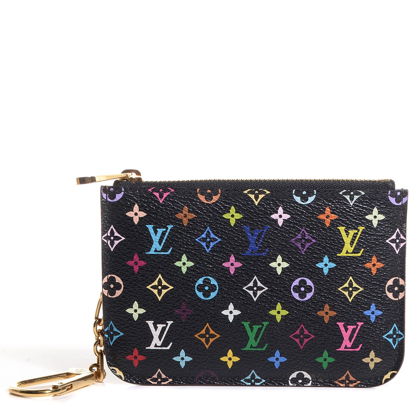 Monogram Multicolor Key Pouch Black Violet
