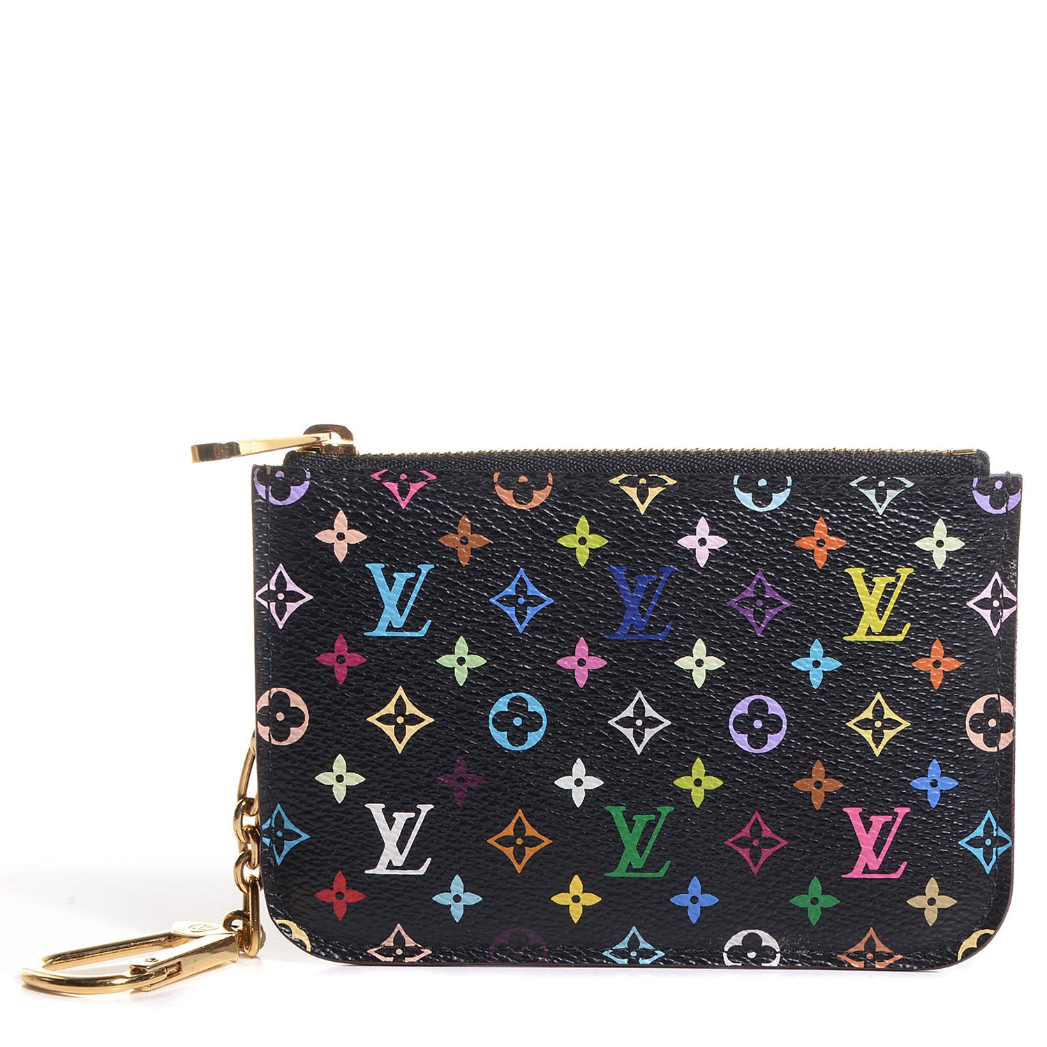 Louis Vuitton Monogram Multicolor Key Pouch Black Violet 1 of 7