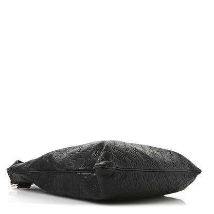 Gucci Guccissima Medium Flat Messenger Bag Black 4 of 13