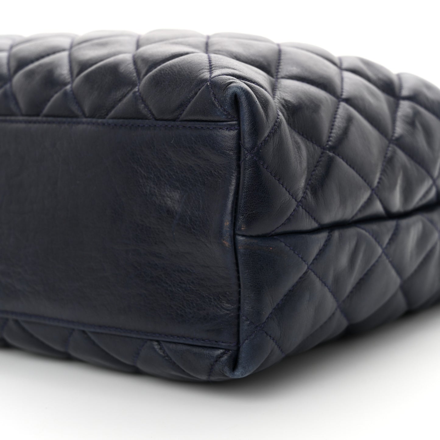 Lambskin Quilted Shoulder Bag Navy