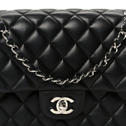 Chanel Lambskin Quilted Medium Double Flap Black 9 of 12