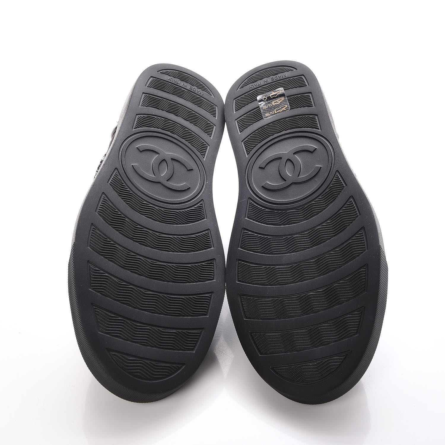 Chanel Suede Calfskin Tweed Low Top Sneakers 37 Dark Grey 5 of 9