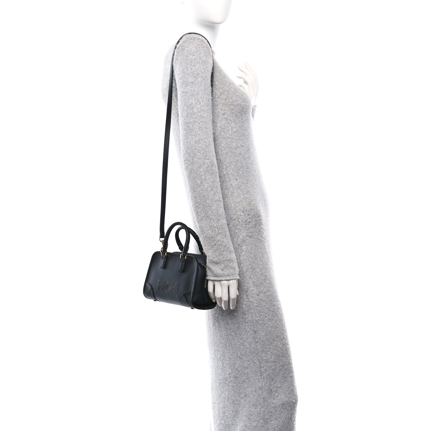 Calfskin Mini Aren Boston Bag Black