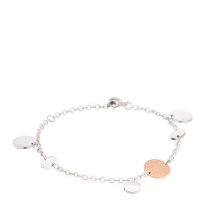 Hermes Sterling Silver 18K Rose Gold Ex-Libris Bracelet ST 1 of 3