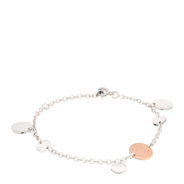 Hermes Sterling Silver 18K Rose Gold Ex-Libris Bracelet ST  display picture 3