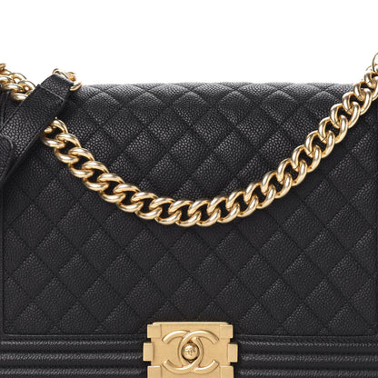 Chanel Caviar Quilted New Medium Boy Flap Black 10 of 11