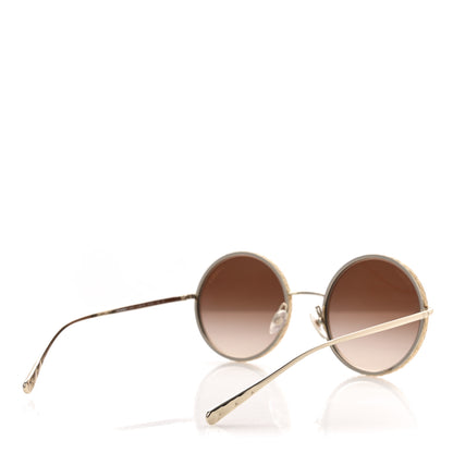 Chanel Metal Raffia Braided Round Sunglasses 4250 Gold 4 of 7