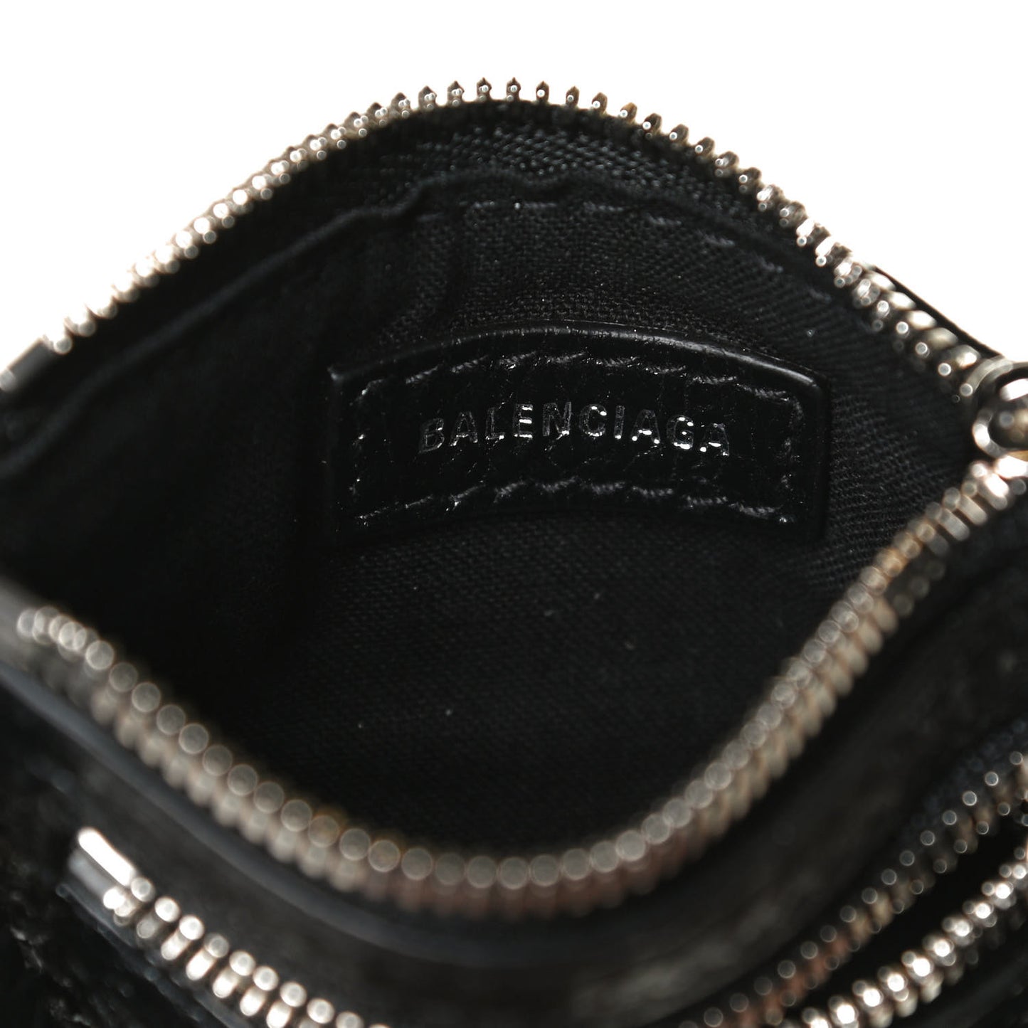 Agneau Giant 12 Silver Hardware Coin Purse Black