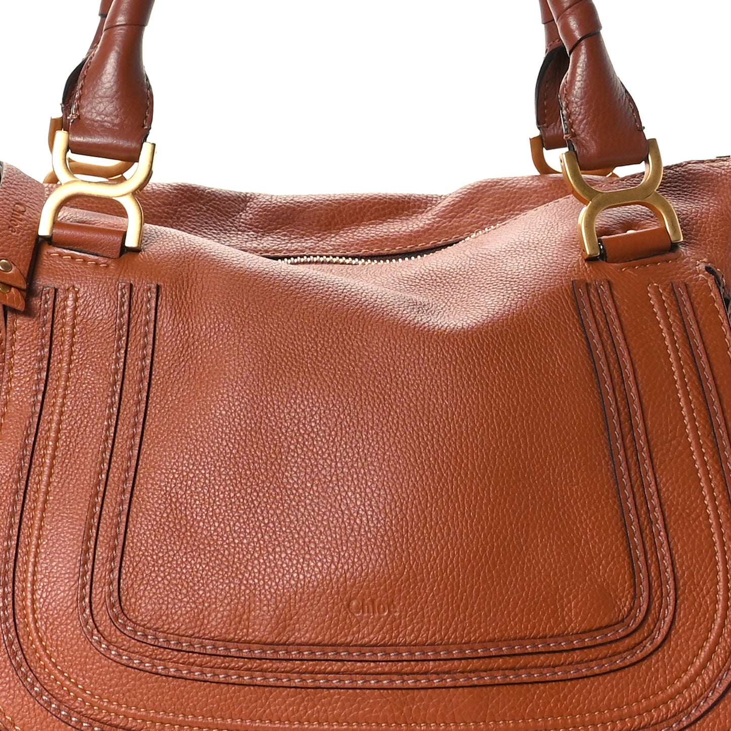 Calfskin Large Marcie Satchel Tan