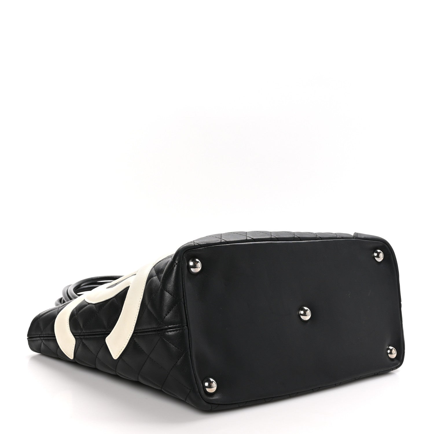 Chanel Calfskin Quilted Large Cambon Tote Black White 4 of 10